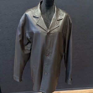 Men's Classic Dark Leather Jacket